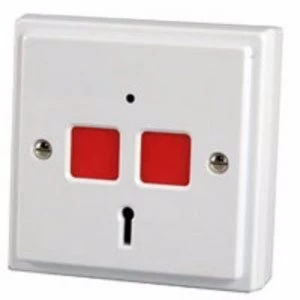 CQR Panic Button and Key Personal Attack Hold-Up Device White Finish - Electronic Double Panic Button-Flush