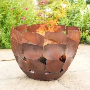 Ivyline 43cm Outdoor Metal Industrial Firebowl - Rust