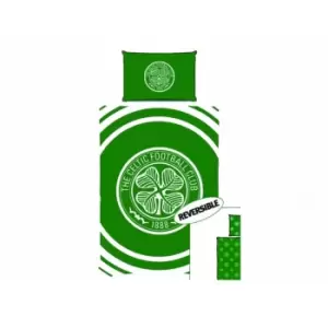 Celtic FC Pulse Single Duvet & Pillowcase Set (One Size) (Green/White)