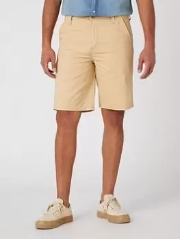 Wrangler Casey Regular Fit Chino Shorts - Beige, Beige, Size S, Men