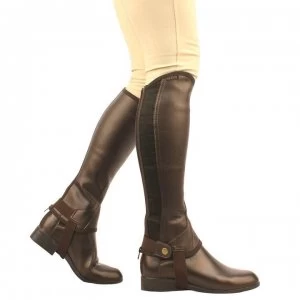 Saxon Equileather Childs Half Chaps - Brown