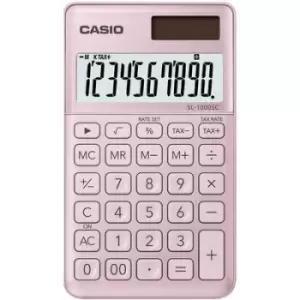 Casio SL-1000SC Pocket calculator Rose Display (digits): 10 solar-powered, battery-powered (W x H x D) 71 x 9 x 120 mm