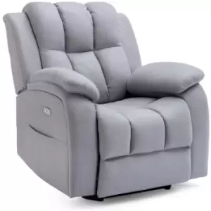Brookline electric fabric auto recliner armchair gaming usb lounge sofa chair grey - Grey