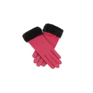 Eastern Counties Leather Womens/Ladies Debbie Faux Fur Cuff Gloves (XL) (Cranberry)