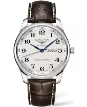 Longines Master Collection Automatic 42mm Silver Dial Brown Leather Strap Mens Watch L2.920.4.78.3 L2.920.4.78.3