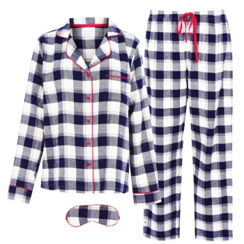 Linea Check Pyjama Set - Navy Metallic