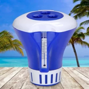 Chlorine Dispenser Blue/White 17cm with integrated Thermometer