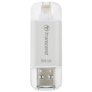 Transcend JetDrive 64GB USB 3.1 and Lightning Silver OTG USB Flash Drive for iPhone and iPad