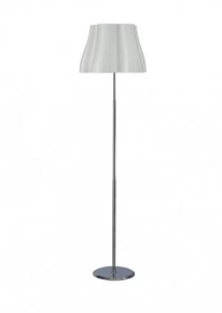 Floor Lamp 3 Light E27, Gloss White, Polished Chrome