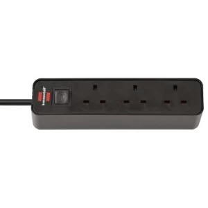 Brennenstuhl Ecolor Power Strip 3 Sockets with Switch 1.5m UK Plug Black