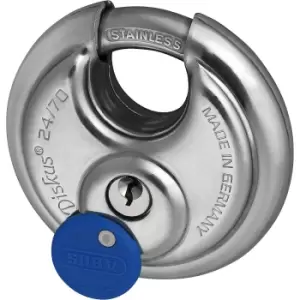 ABUS Diskus padlock, 24IB/70 lock tag, pack of 6, stainless steel