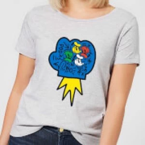 Donald Duck Pop Fist Womens T-Shirt - Grey - L