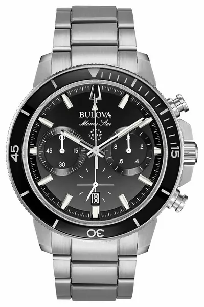 Bulova 96B272 Mens Marine Star Black Chronograph Watch