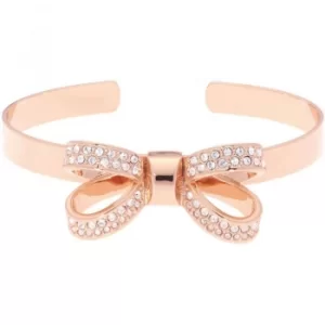 Ted Baker Ladies Rose Gold Plated Olexaa Opulent Pave Bow Bangle