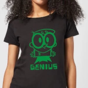 Dexters Lab Green Genius Womens T-Shirt - Black