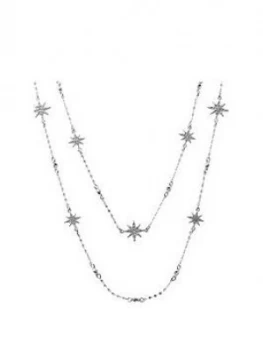 Mood Mood Silver Plated Crystal Celestial Star Necklace