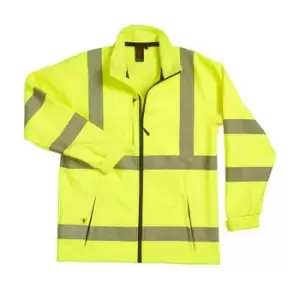 Warrior Unisex Adult Hi-Vis Softshell Coat (M) (Fluorescent Yellow)