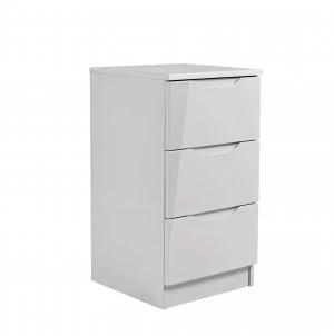 Legato 3 Drawer Bedside Table - Grey Gloss
