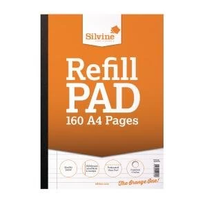 Silvine Ruled Sidebound Refill Pad A4 160 Pages Pack of 6 A4SRPFM