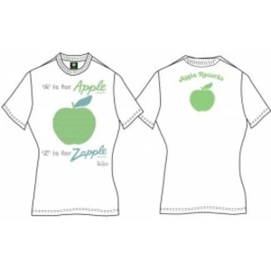 A is for Apple Ladies White Vintage Print TShirt: X Large