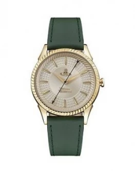 Vivienne Westwood Vivienne Westwood Seymour Green Leather Strap Champagne Dial Watch