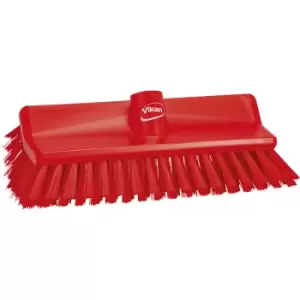 Vikan High-low brush/corner scrubbing brush, medium, pack of 10, red