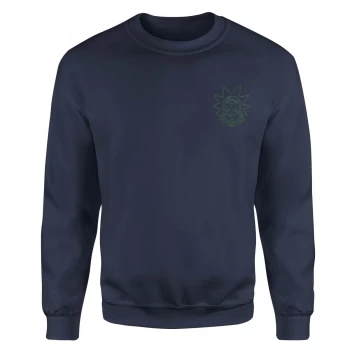 Rick and Morty Rick Embroidered Unisex Sweatshirt - Navy - L