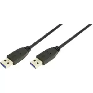 LogiLink USB cable USB 3.2 1st Gen (USB 3.0 / USB 3.1 1st Gen) USB-A plug, USB-A plug 2m Black CU0039