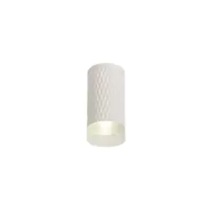 1 Light 11cm Surface Mounted Ceiling GU10, Sand White, Acrylic Ring - Luminosa Lighting