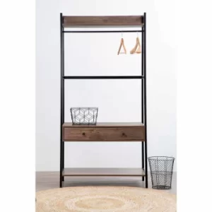 Interiors By PH Storage Unit with Hanging Rail Black Frame, Brown