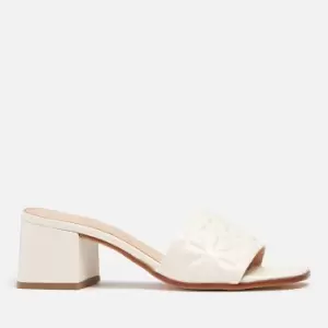 Kate Spade New York Womens Emmie Mid Leather Heeled Mules - Parchment - UK 5