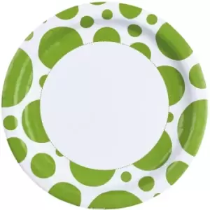 Dots Paper Plates Kiwi Green (Pack Of 8)
