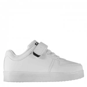 Fabric LED Childrens Trainers - White