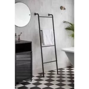Adelphi Towel Ladder Rack Holder Airer Matt Black Steel Bathroom - Garden Trading