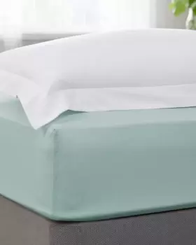 Cotton Traders 200 Thread Count Percale Fitted Sheet in Green