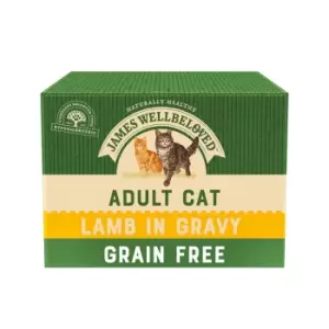 James Wellbeloved Adult Cat Pouches - Lamb - Saver Pack: 48 x 85g
