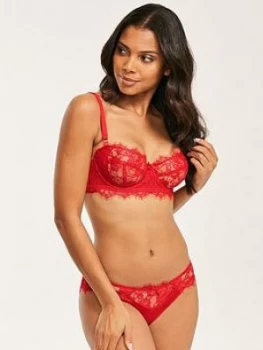 Figleaves Pulse Lace Balcony Bra - Red