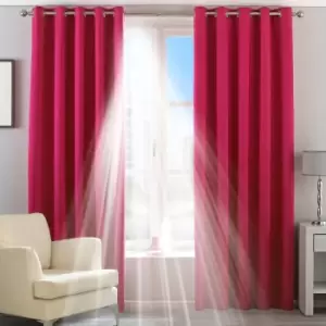 Riva Home Twilight Blackout Ringtop Eyelet Curtains (Pair) Polyester Pink (168X229Cm)