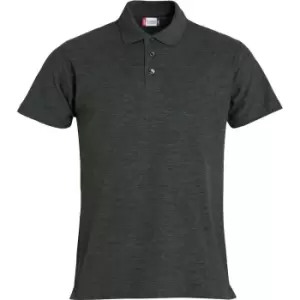 Clique Mens Basic Melange Polo Shirt (M) (Anthracite)