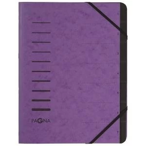 Pagna Pro A4 7 Compartment Sorting File Purple Pack of 5 4005810