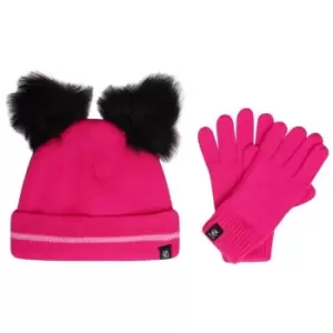 Dare 2b Kids Brighten Hat & Gloves Set - PnkGlo/CtCdy