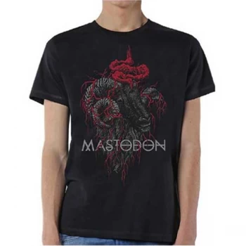 Mastodon - Rams Head Colour Unisex Medium T-Shirt - Black