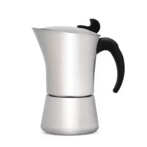 Espresso Maker Ancona Design in Brushed Stainless Steel 6 Cup Capacity