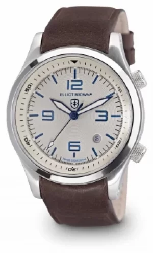Elliot Brown Mens Canford Brown Leather White Dial 202-001- Watch