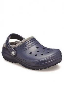 Crocs Boys Classic Lined Clog - Navy, Size 9 Younger