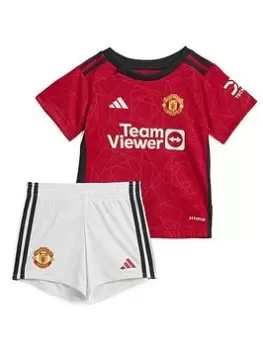 Adidas Manchester United Infant 23/24 Home Full Kit, Red, Size 12-18 Months