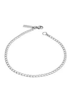 Stainless Steel Fine Curb Chain Bracelet 21cm