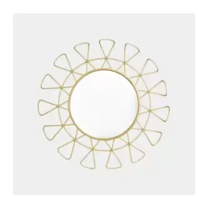 BTFY Round Mirror, Gold Hanging Decorative Circle Mirror, 80cm Diameter- Circular/Sunburst - Bathroom, Makeup, Home Office, Living Room, Hallway