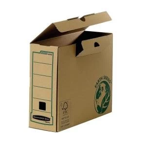 Bankers Box by Fellowes Earth A4 Transfer File with Tab Lock Lid 100mm