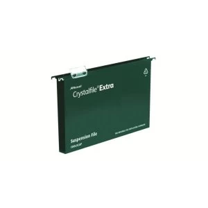 Rexel Crystalfile Extra A4 Polypropylene Suspension File 30mm Green Pack of 25 Suspension Files